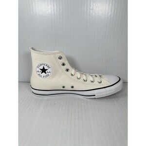 Size 8 Mens Converse Chuck Taylor All Star Leather HIGH TOP OFF White A05593C